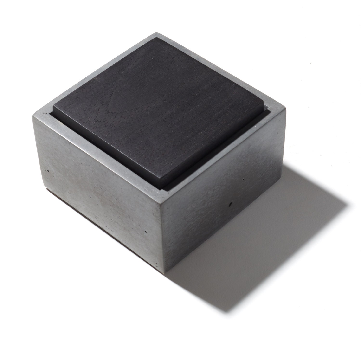 Small Concrete Box With Solid Blackened American by INSEKDESIGN