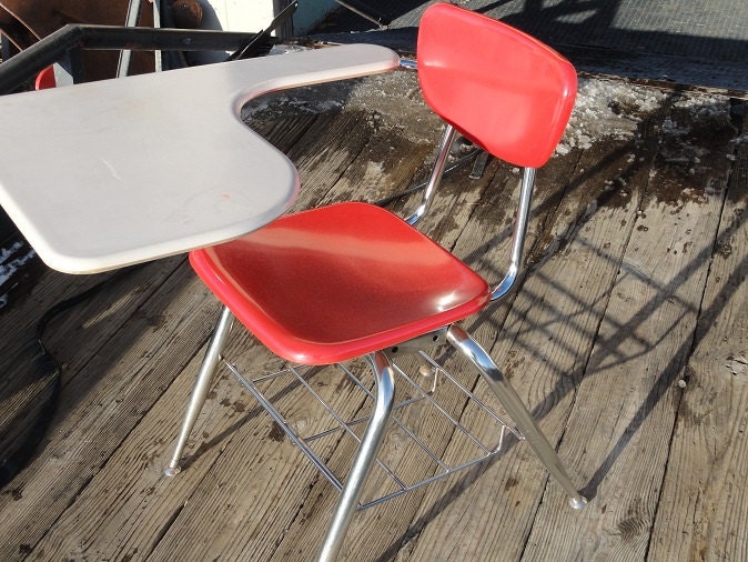 VIRCO Student Desk Chair Combo with Book Rack 3700BR Haute Juice