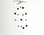 Driftwood Mobile with Black, White and Grey Felt Balls -- Baby Nursery Mobile -- Rustic Natural -- Ready to ship