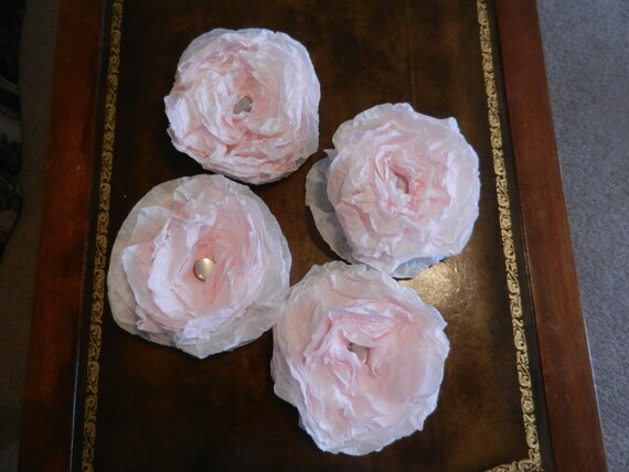 Shabby Paper Cabbage Roses - detachable