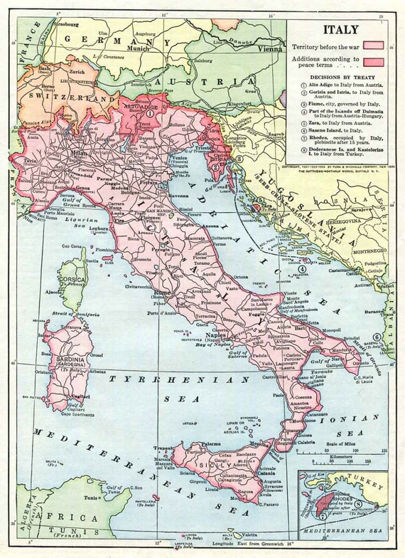 italy map after world war 1