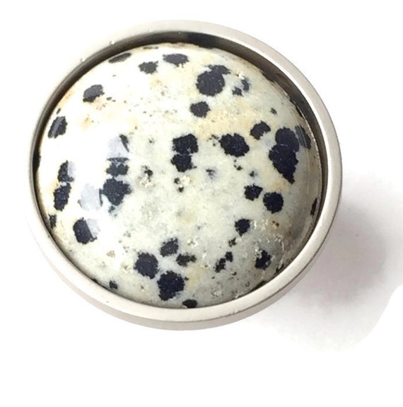 Dalmatian/ Stone Knob/ Drawer Pull