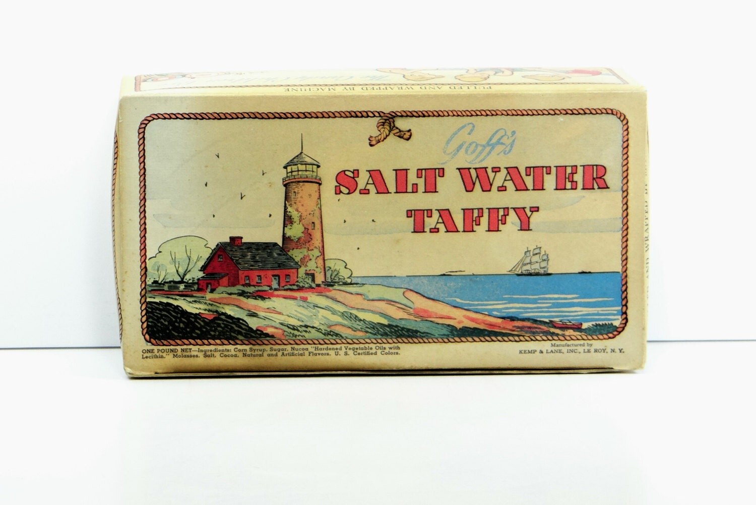 Rare Goff's Salt Water Taffy Box Atlantic City Candy