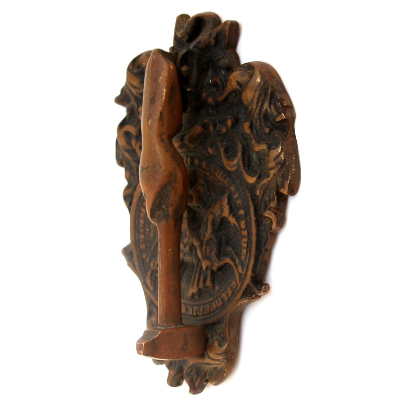 Antique Masonic Knights Templar Door Knocker Brass