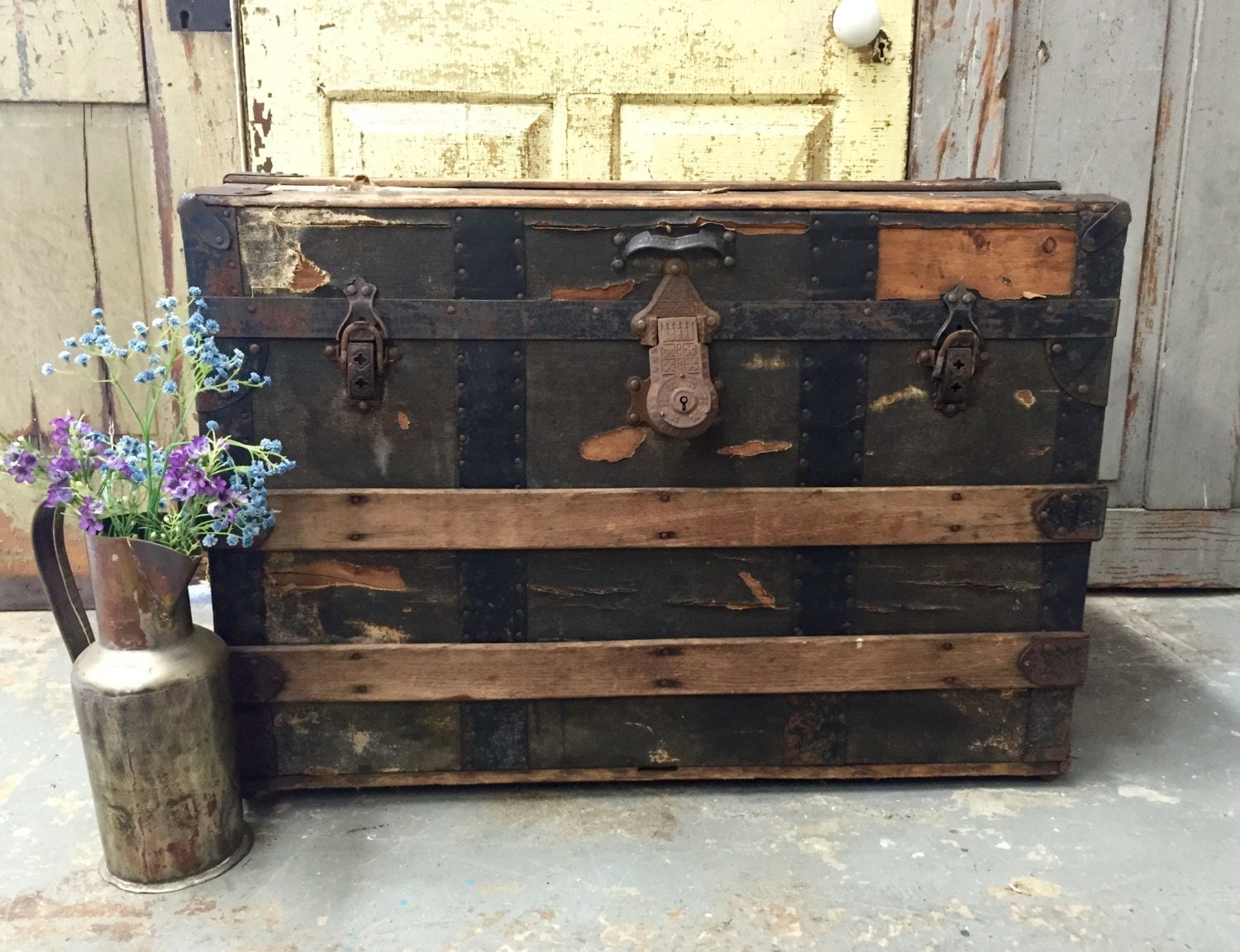 Antique Steamer Trunk Manufactured for R.H. Macy and Co.