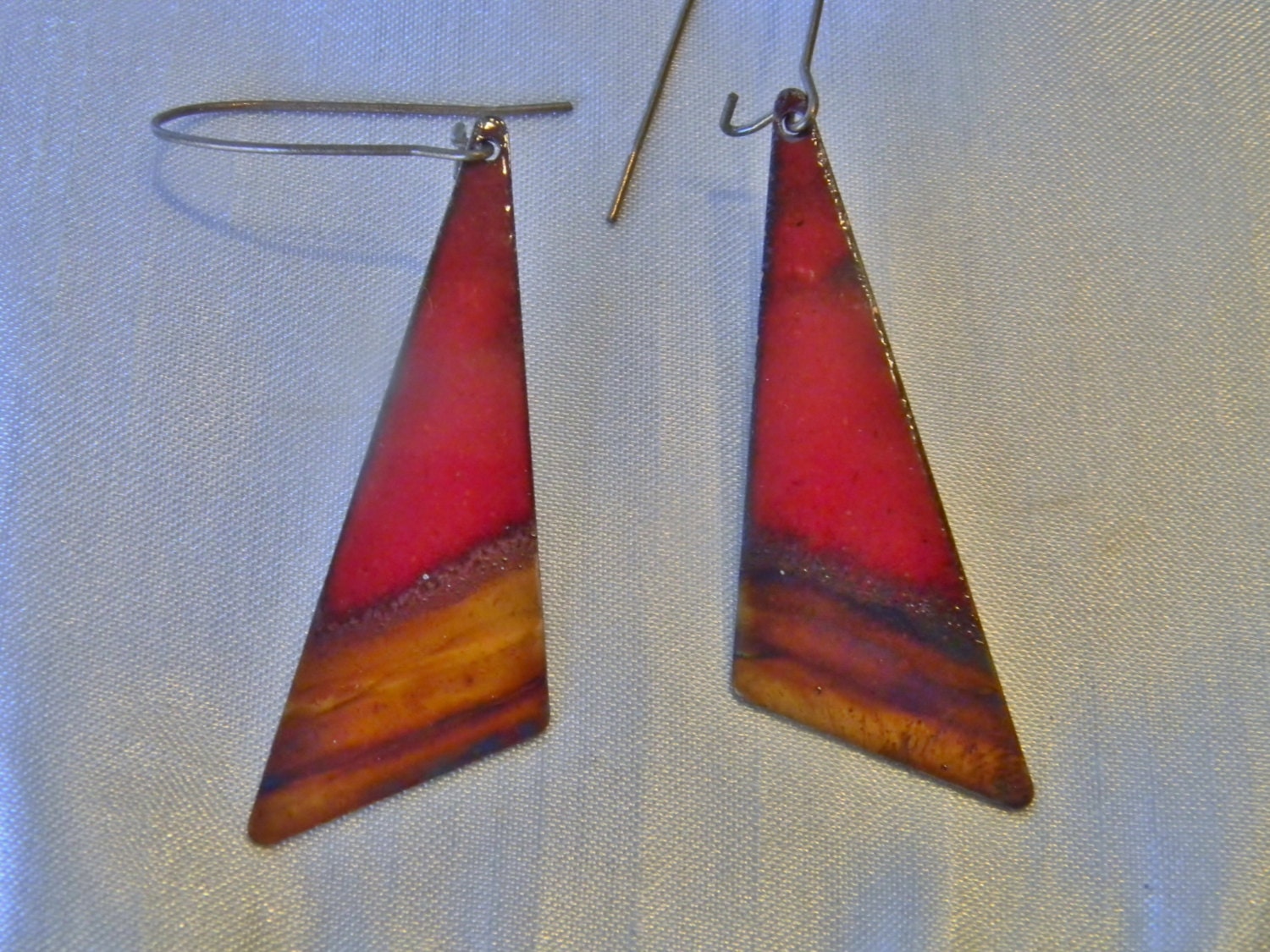 Torch fired copper enamel and flame painted copper by 222Creations