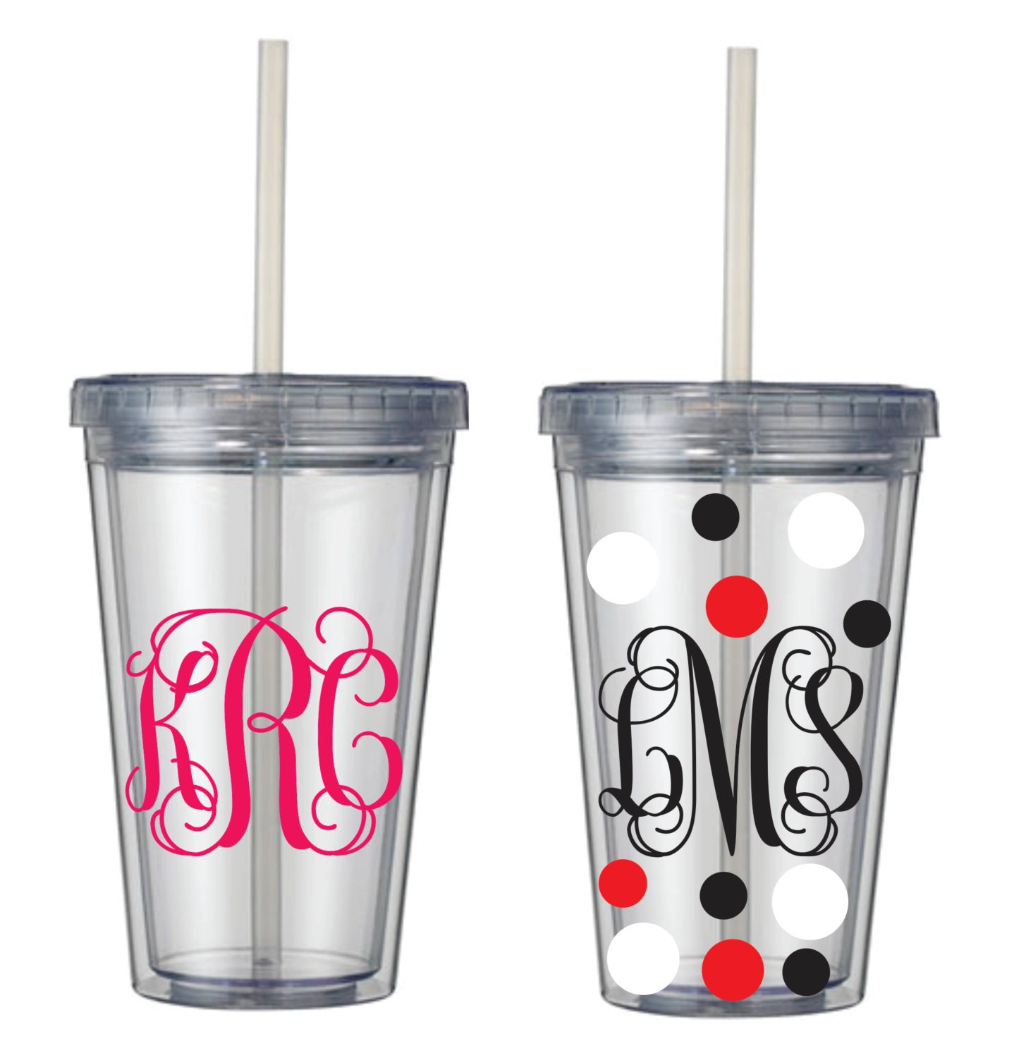 Personalized Kids Monogram Cup Acrylic Tumbler 12 Oz Kid Cup
