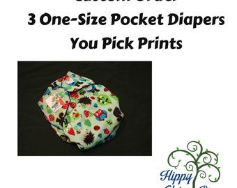 Design Your Own Newborn AI2 Set of Three Diapers New Prints