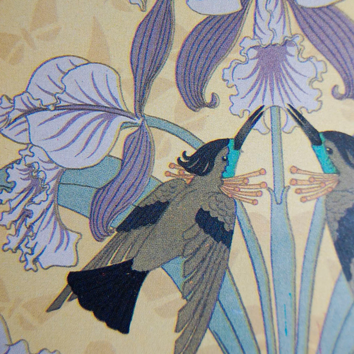 Decorative Paper, Art Nouveau Hummingbird and Purple Iris Decoupage ...
