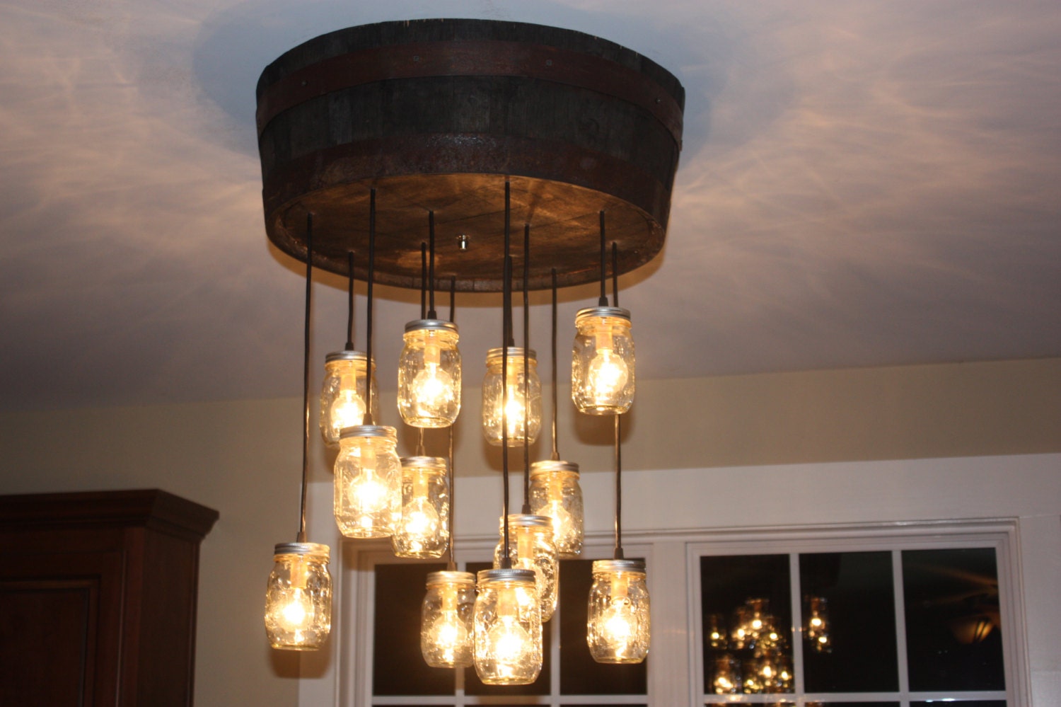 Whiskey Barrel Lighting Democraciaejustica Whiskey Barrel Mason Jar Chandelier Jack Daniels