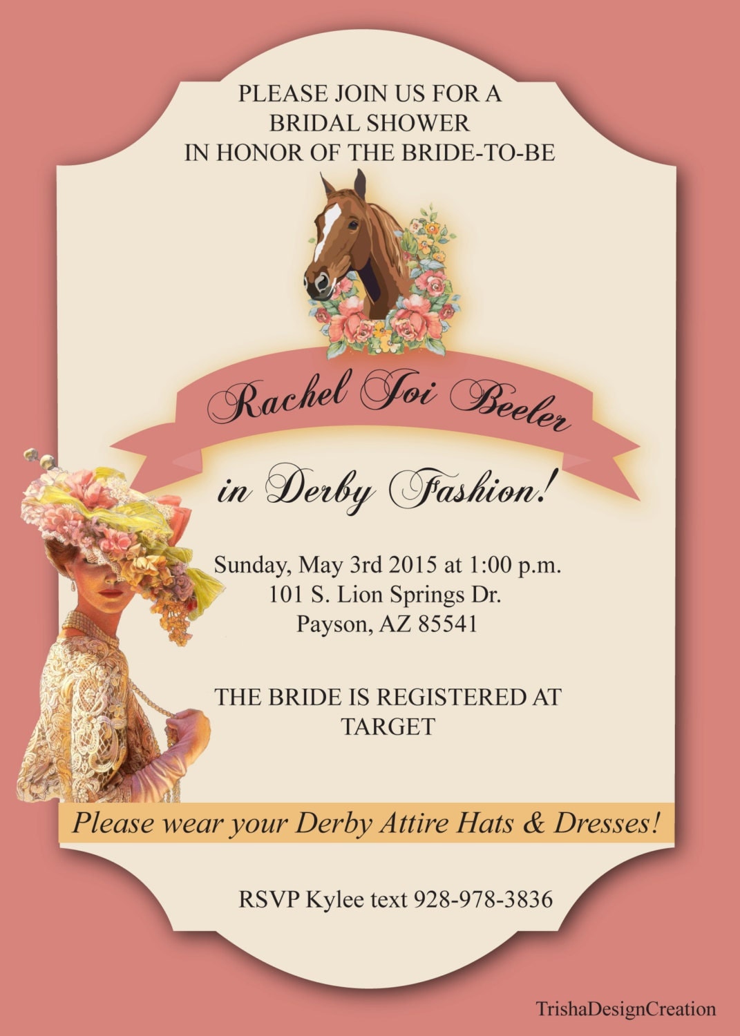 Bridal Kentucky Derby Bridal Invitations 9