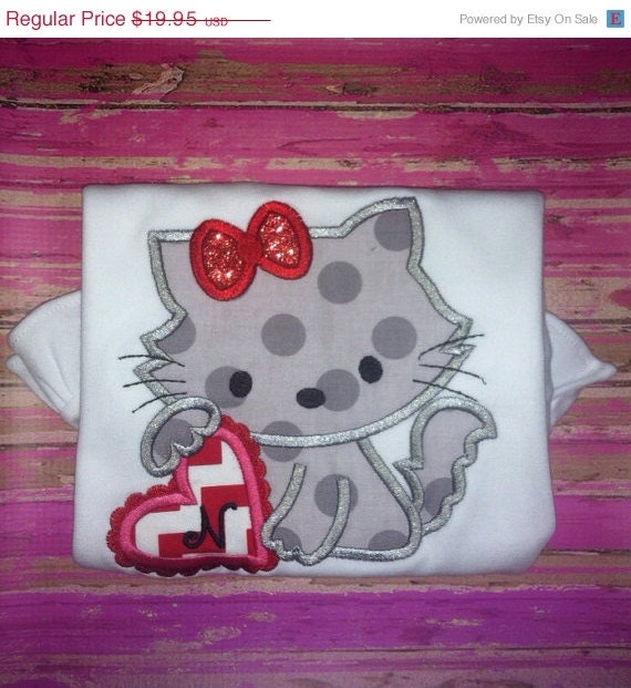 SPRING SALE Valentine Kitty by InthreadableCreat on Etsy