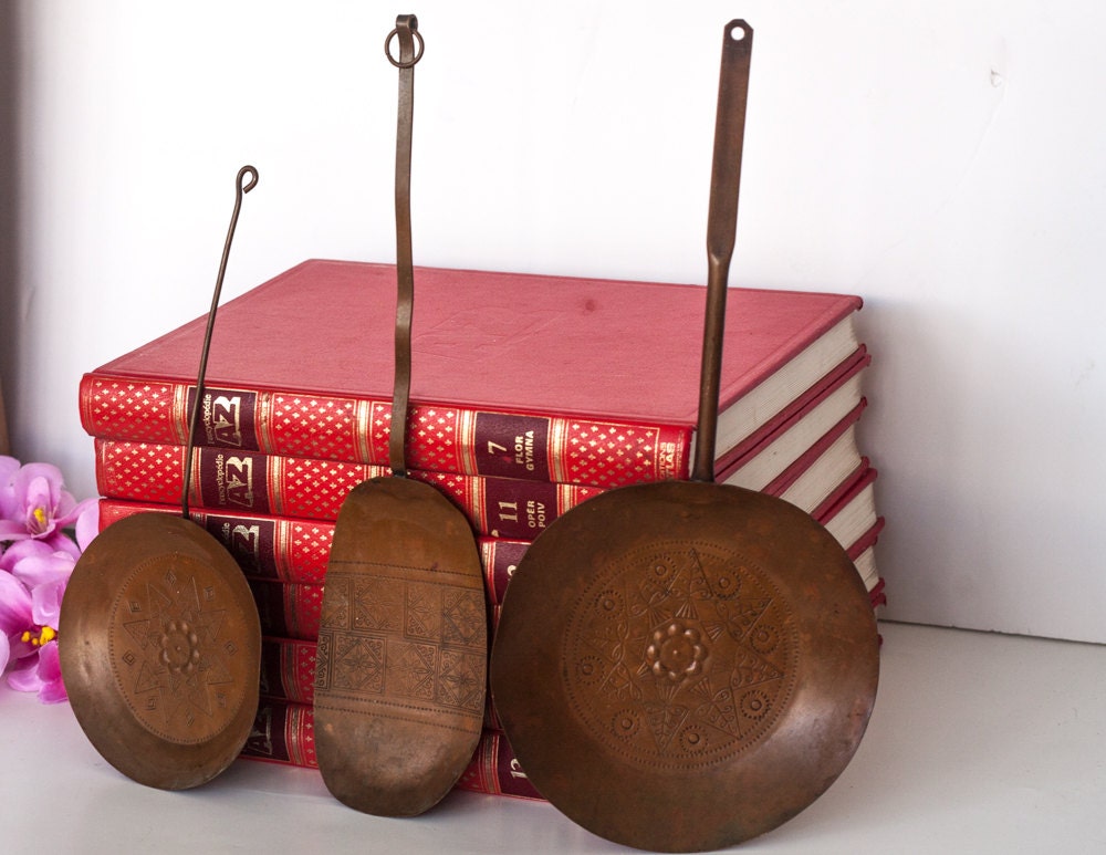 Vintage Kitchen Utensils Decorative Copper Large by CozyTraditions