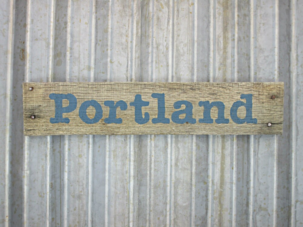 City Sign Portland Sign Naturally Weathered by MyBrothersBarn