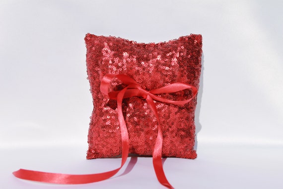 Wedding ring pillow red