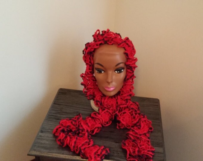 Red and Black Scarf Accessories, neckwarmer, Necklace scarf, Neck Wrap or Fashion Accessories