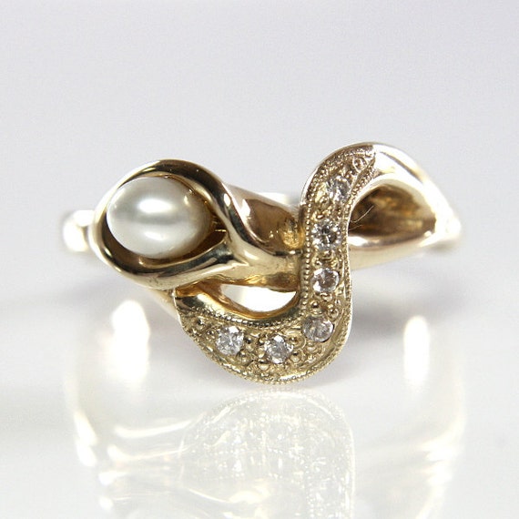 Calla Lily Engagement Ring 14K Yellow Gold Size 7
