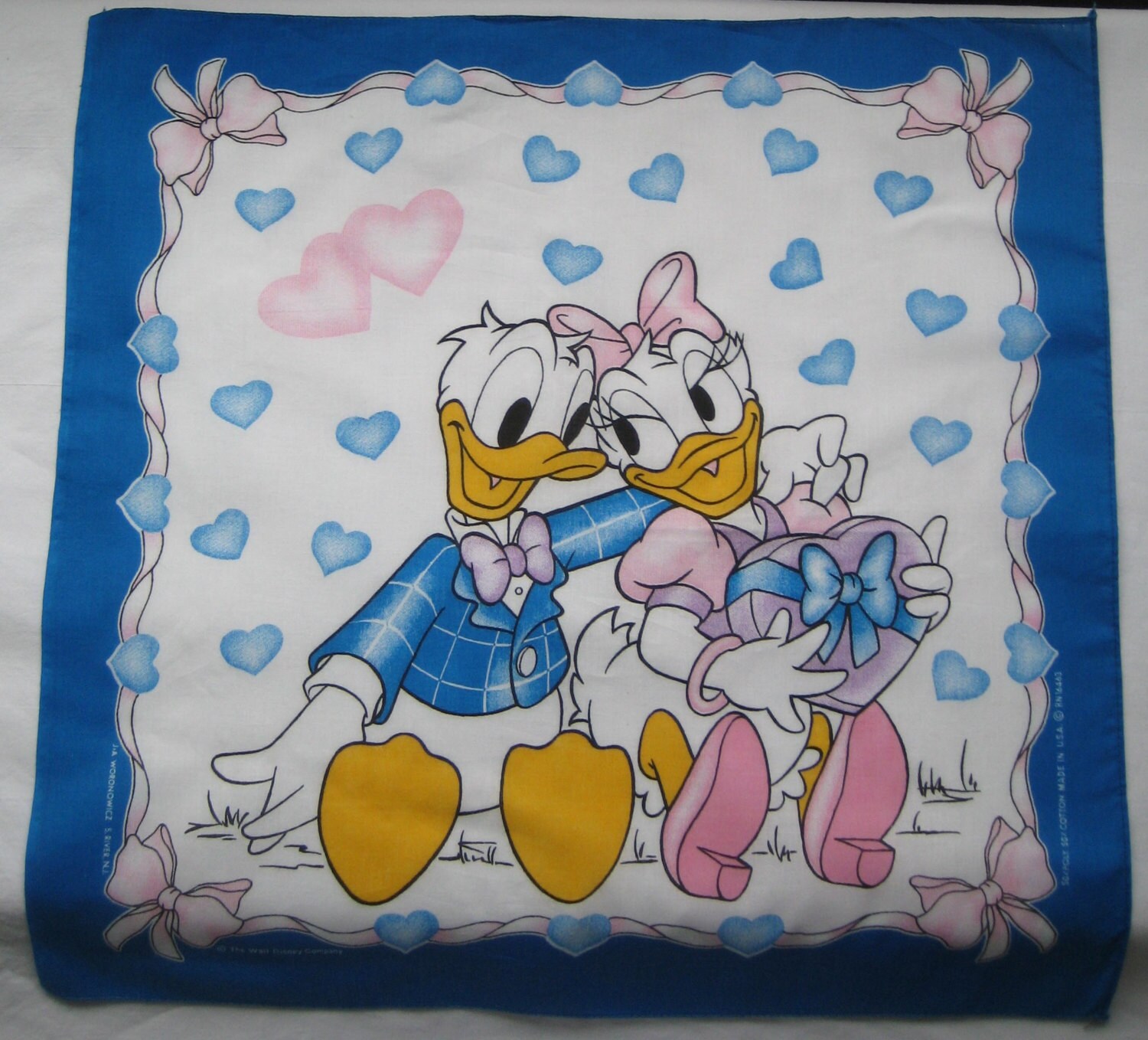 Vintage Disney Daisy Duck Donald Duck Scarf by missussewnsew