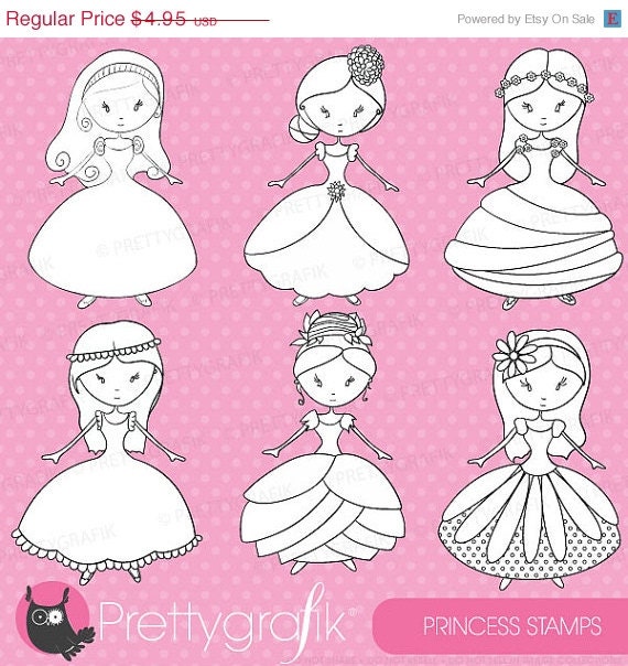 80% OFF SALE Royal princess digital stamp commercial use, vector graphics, digital stamp, digital images - DS356 Il_570xn