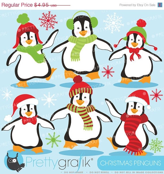 80% OFF SALE Penguins clipart commercial use, vector graphics, digital clip art, digital images - CL586 Il_570xn