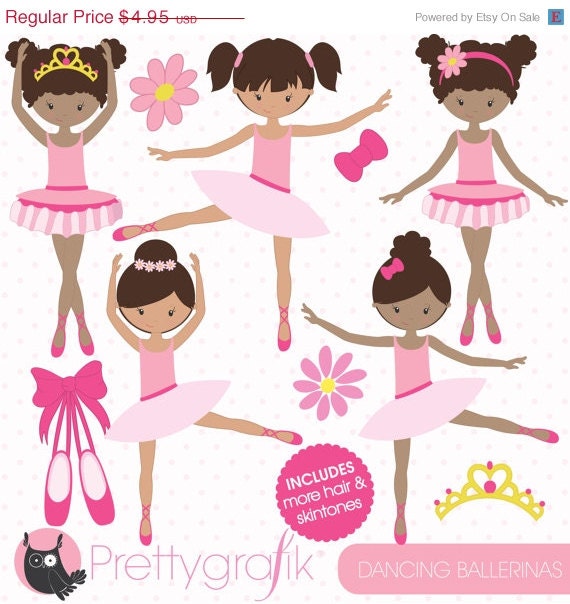 80% Off Sale Ballerina Clipart Commercial Use, Vector Graphics, Digital 