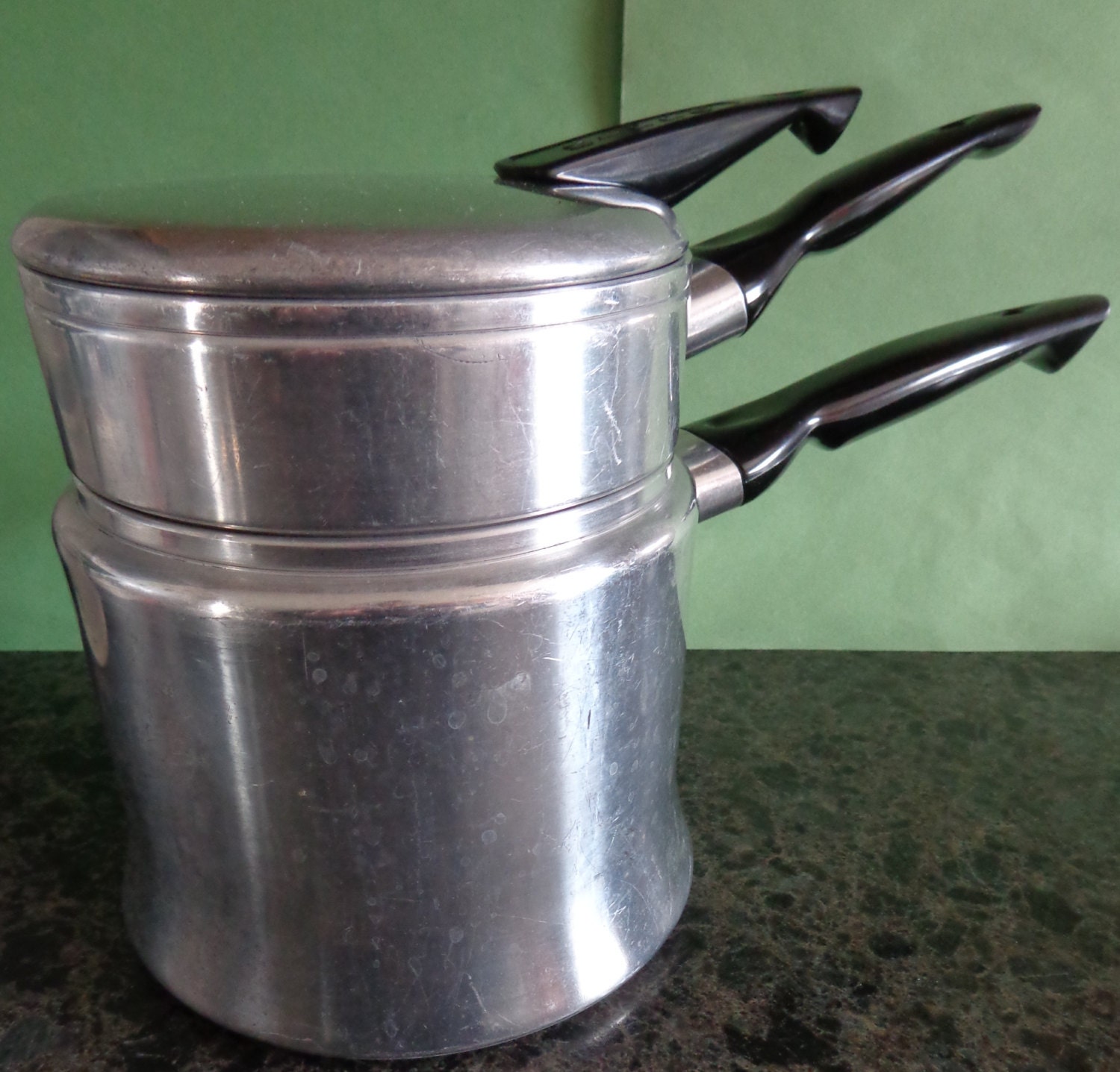 Vintage Mirro Aluminum Double Boiler Saucepan by RocktheJewels