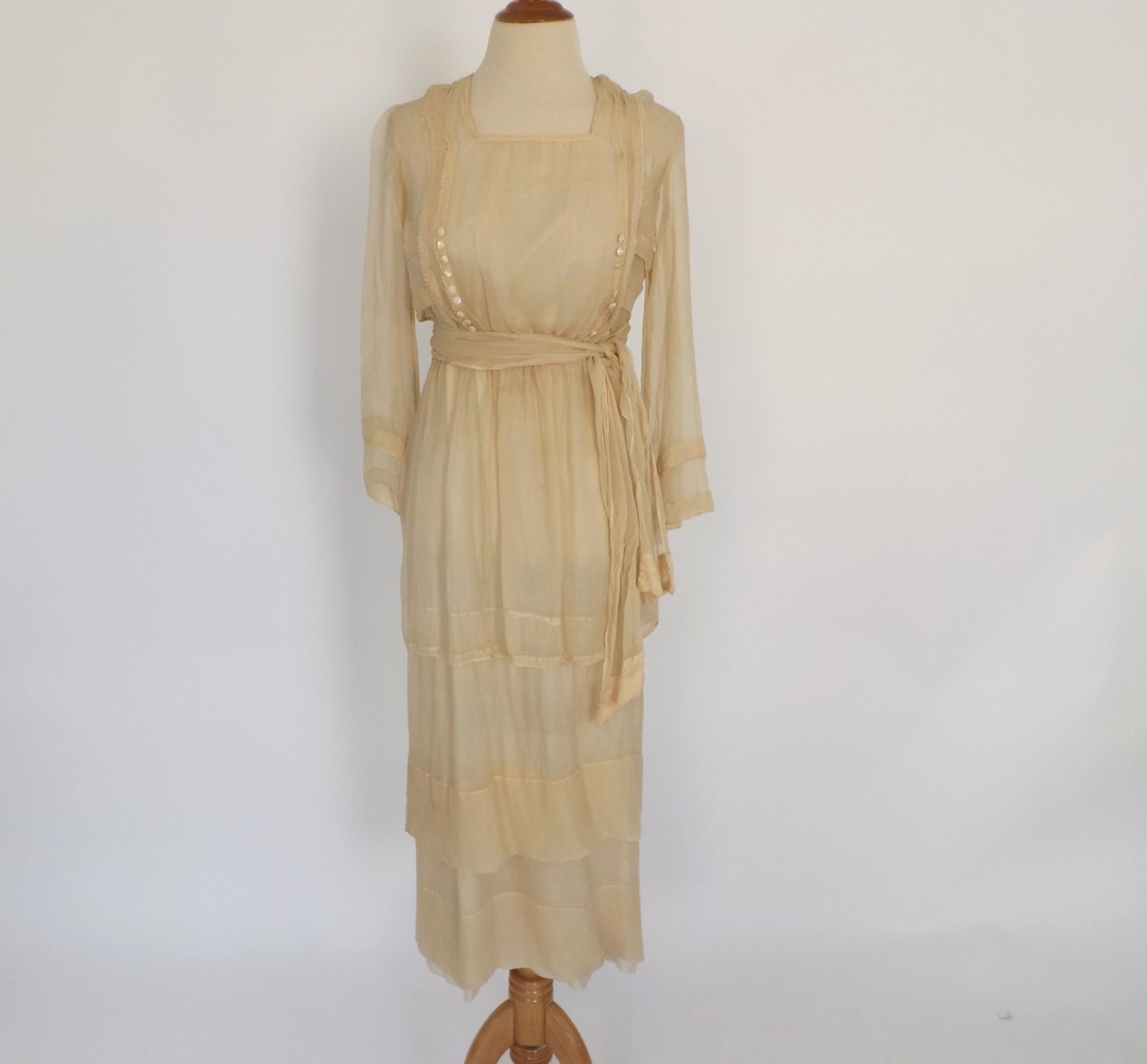 Vintage 1900's Edwardian Dress Antique 1910 Wedding Gown