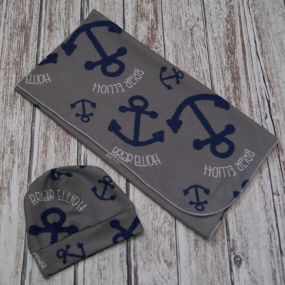 Personalized Baby Name Blanket Hat only or Hat and Blanket set