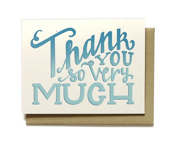 Thank You So Very Much Note Card Set of 8 A2 by HennelPaperCo