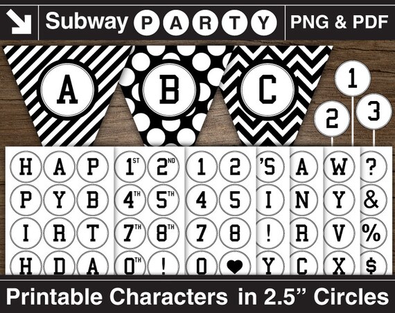 printable black letters numbers in 25 circles