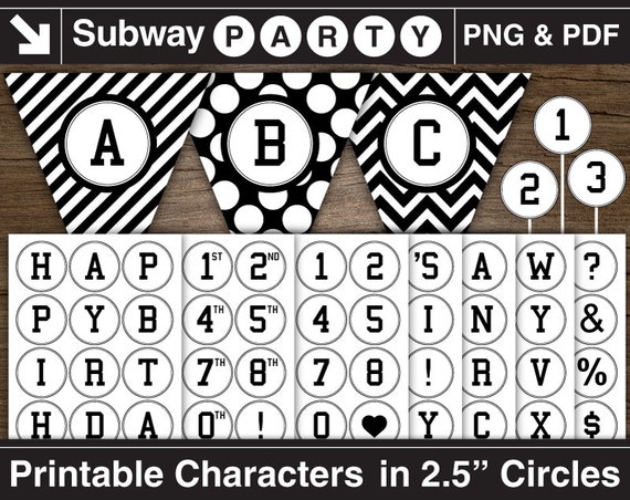 printable black letters numbers in 25 circles