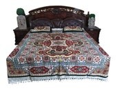Indian Bedding Handmade Cotton Floral Printed Coverlet Bedspreads throw