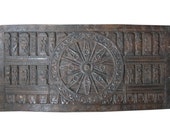 Konark Wheel Hand Carved Wood Wall Art Yoga Interior Decor 72" X 36"