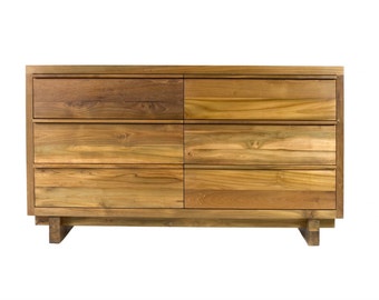 Barnese 6 Drawer Dresser - Handcrafted From Solid Reclaimed Teak Wood - Mid Century Modern Dresser Storage