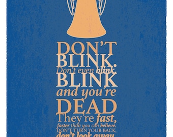 Items similar to Doctor Who "Don't Blink" quote pillow COVER ONLY 16x16" envelope back on Etsy