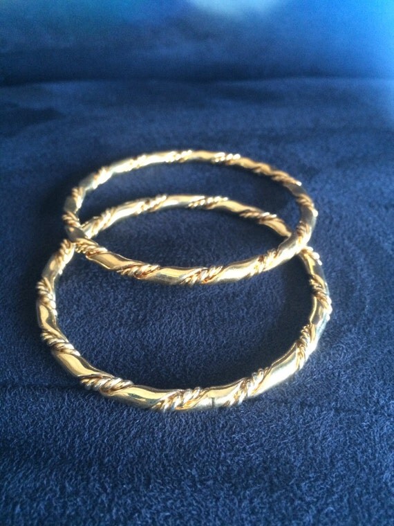 Thin Gold Bangles Twisted Gold Bracelets Gold bangle lot