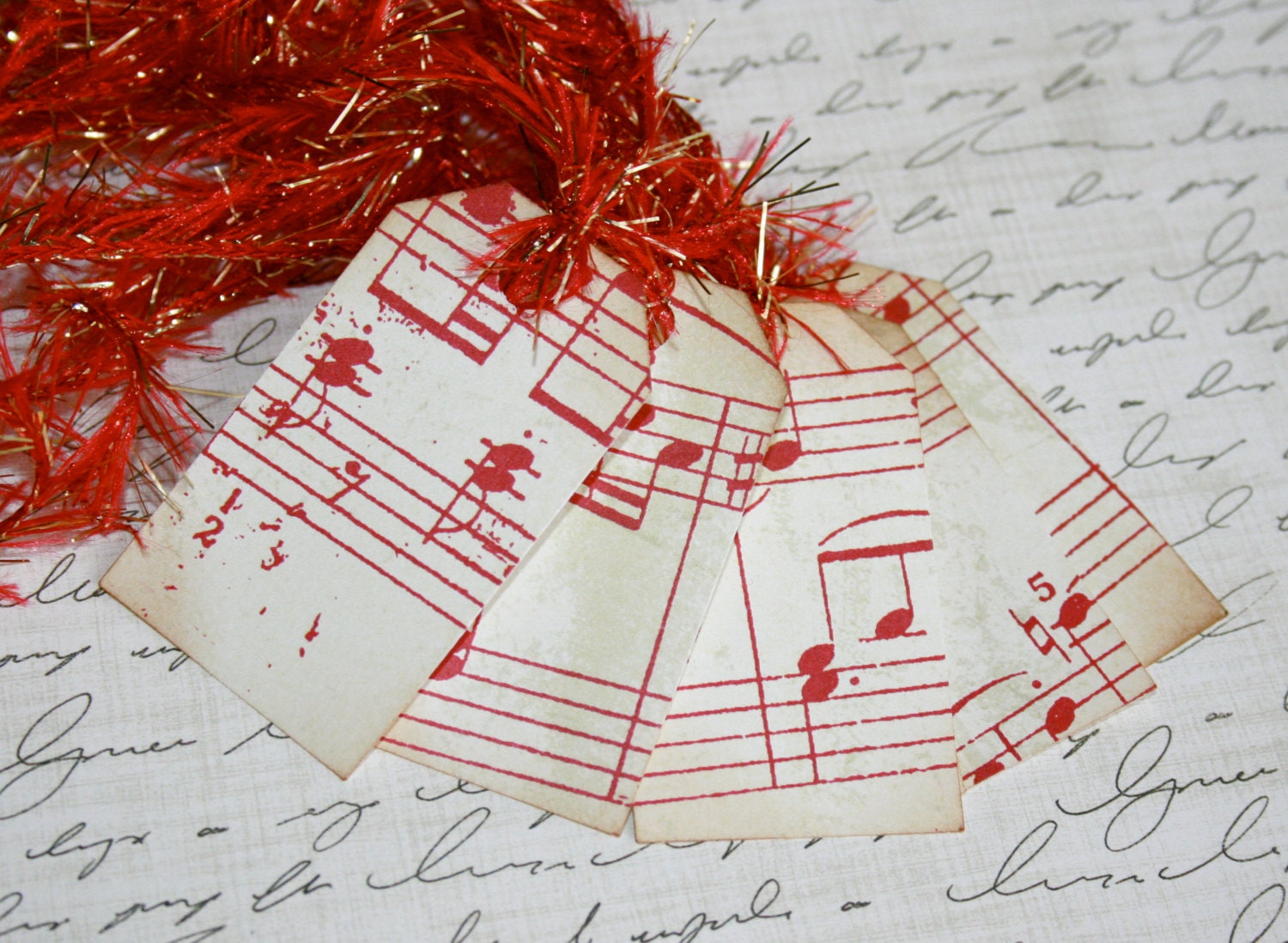 Sheet Music Gift Tags // Christmas Gift Tag // Set of 5 Gift Tags // Holiday Gift Tag // Paper Decoration