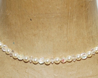 Laguna Aurora Borealis Crystal Glass Pearls 15" Necklace