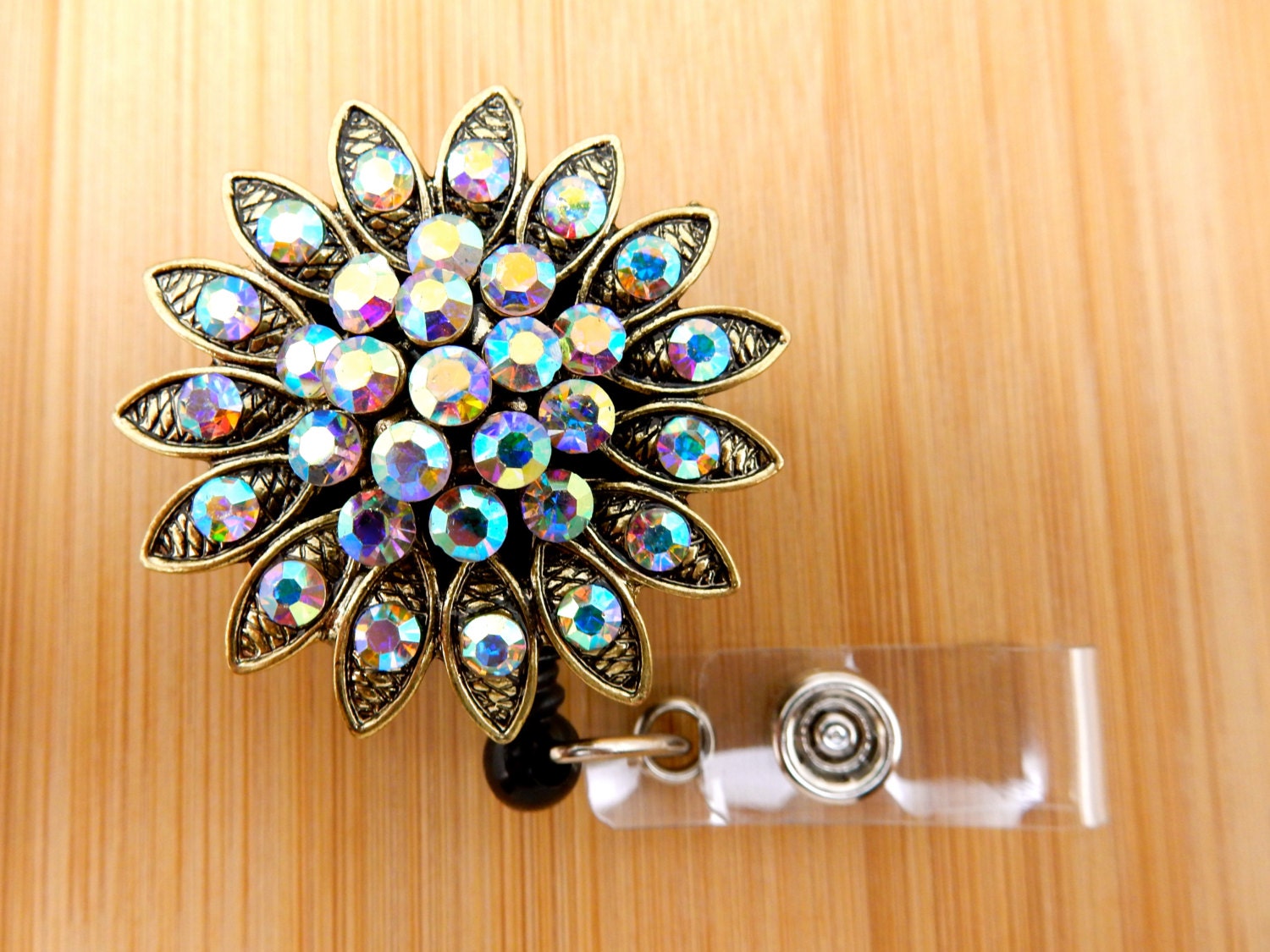 Flower Badge Reel Retractable Badge Holder