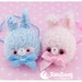 Plush pastel rabbit & bear Scrunchy