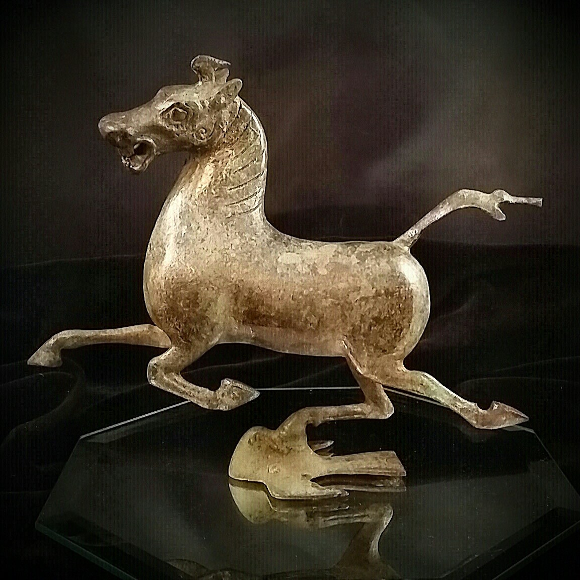 vintage bronze horse statue