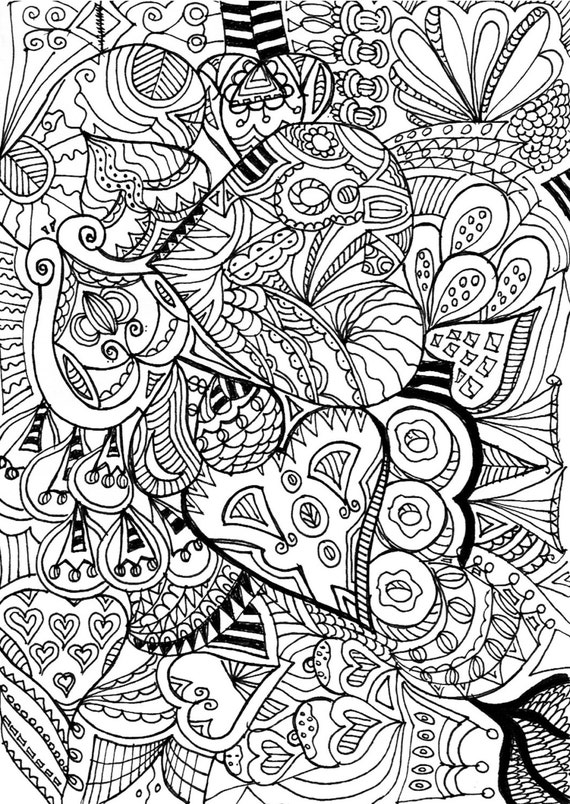 Items similar to Zentangle coloring page on Etsy