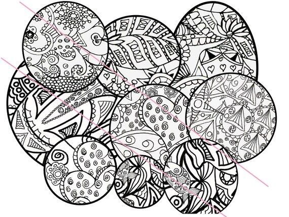 Items similar to Instant Download, Zentangle Inspired, Circle Coloring