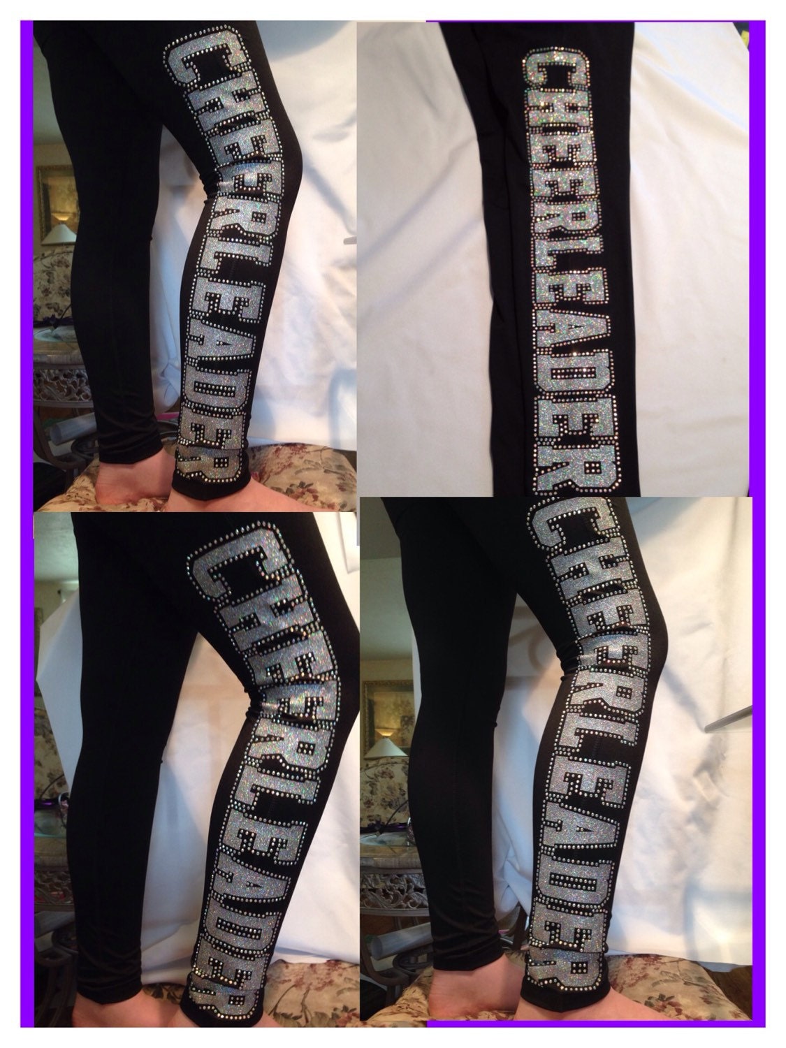 Rhinestone Bling leggings Mascot cheerleader choose colors