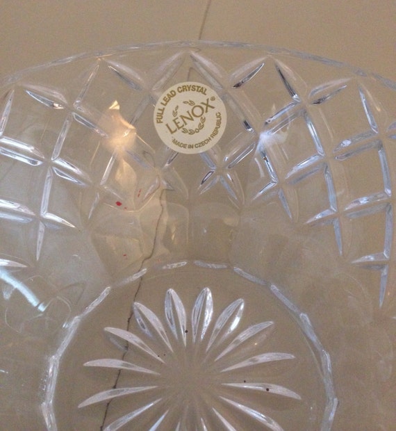 Items similar to Vintage Lenox Full Lead Crystal Diamond Pattern bowl on Etsy