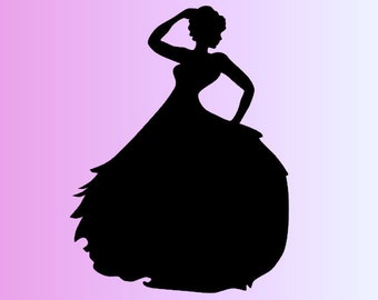 Items similar to Set of 4 Princess Silhouettes on Etsy