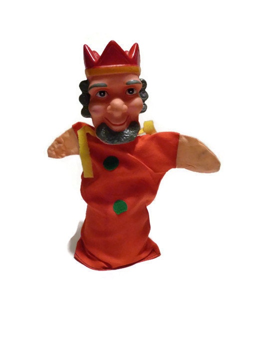 Vintage Hand Puppet King . Hand Puppet King . Puppet Theatre