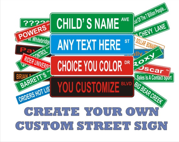 2 Sided Aluminum Custom Personalized Street Signs 6 x