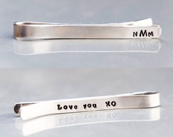 Custom Made Men's Tie Clip - Father Gift, Grandfather, Boyfriend, Groomsmen, Anniversary, Graduation, Ring Barer - Gift for him gift for dad