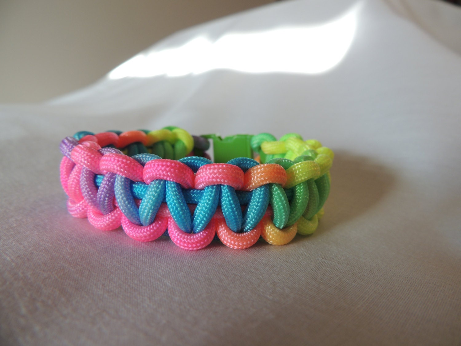 Neon 550 Paracord Bracelet Survival Bracelet by HalfAMileCreations